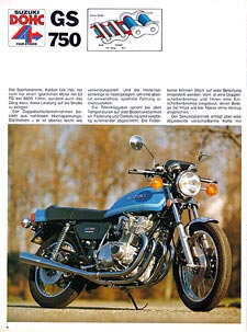 '77 Suzuki lineup, Garmany (GS750)